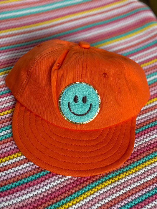 Orange Smiley Ball Hat