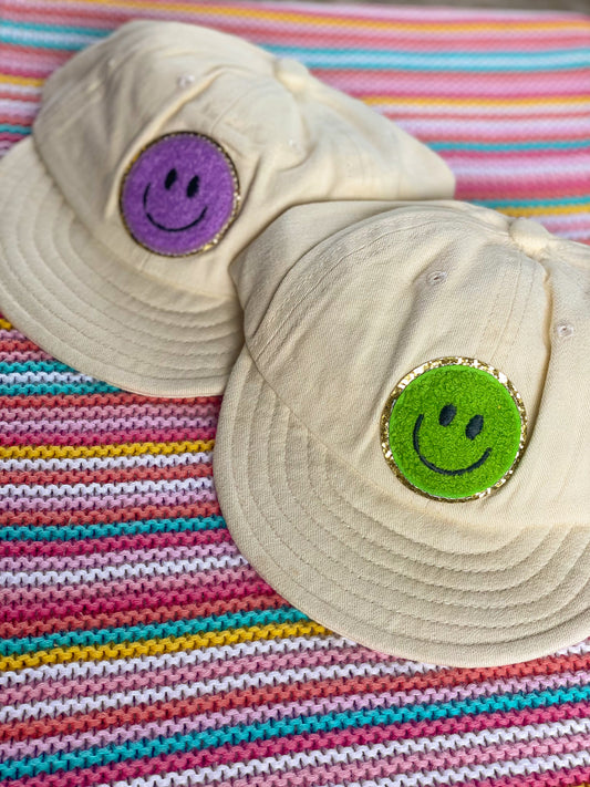 Cream Smiley Ball Hat