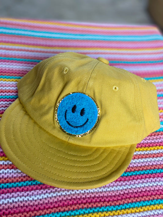 Gold Smiley Ball Hat