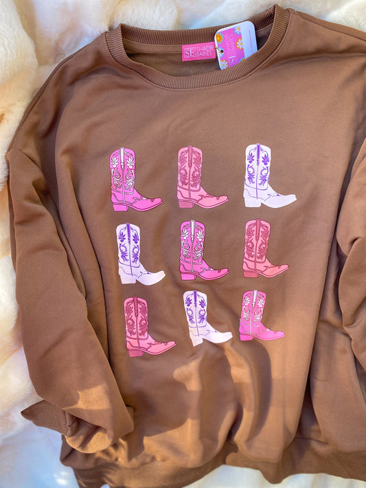 Brown Boots Sweatshirt (Adult)